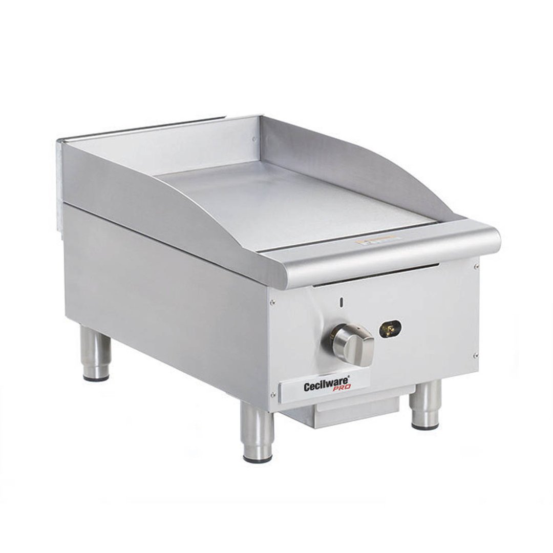 Cecilware® Pro GCP15 15" Countertop Gas Griddle with Manual Controls, 1" Steel Plate, 30.000 BTU