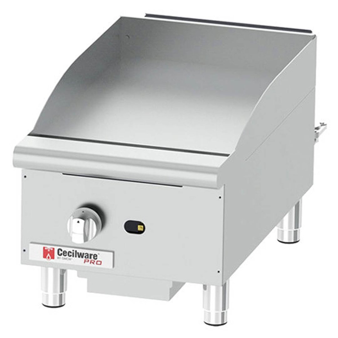 Cecilware® Pro GCP15 15" Countertop Gas Griddle with Manual Controls, 1" Steel Plate, 30.000 BTU