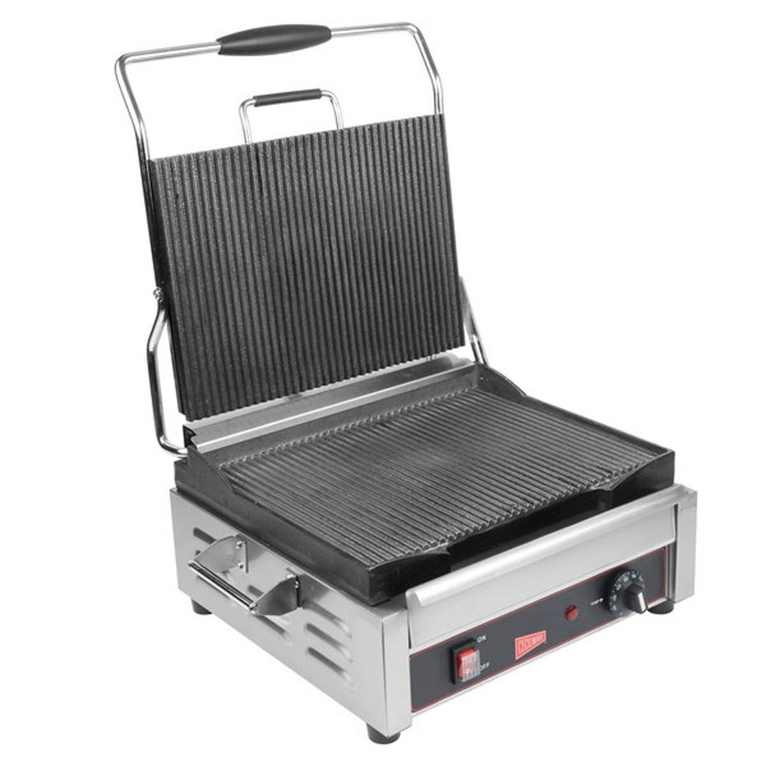 Cecilware® Pro SG1LG 20" Single Plus Cast Iron Sandwich Panini Grill w/ Grooved Plates,120V