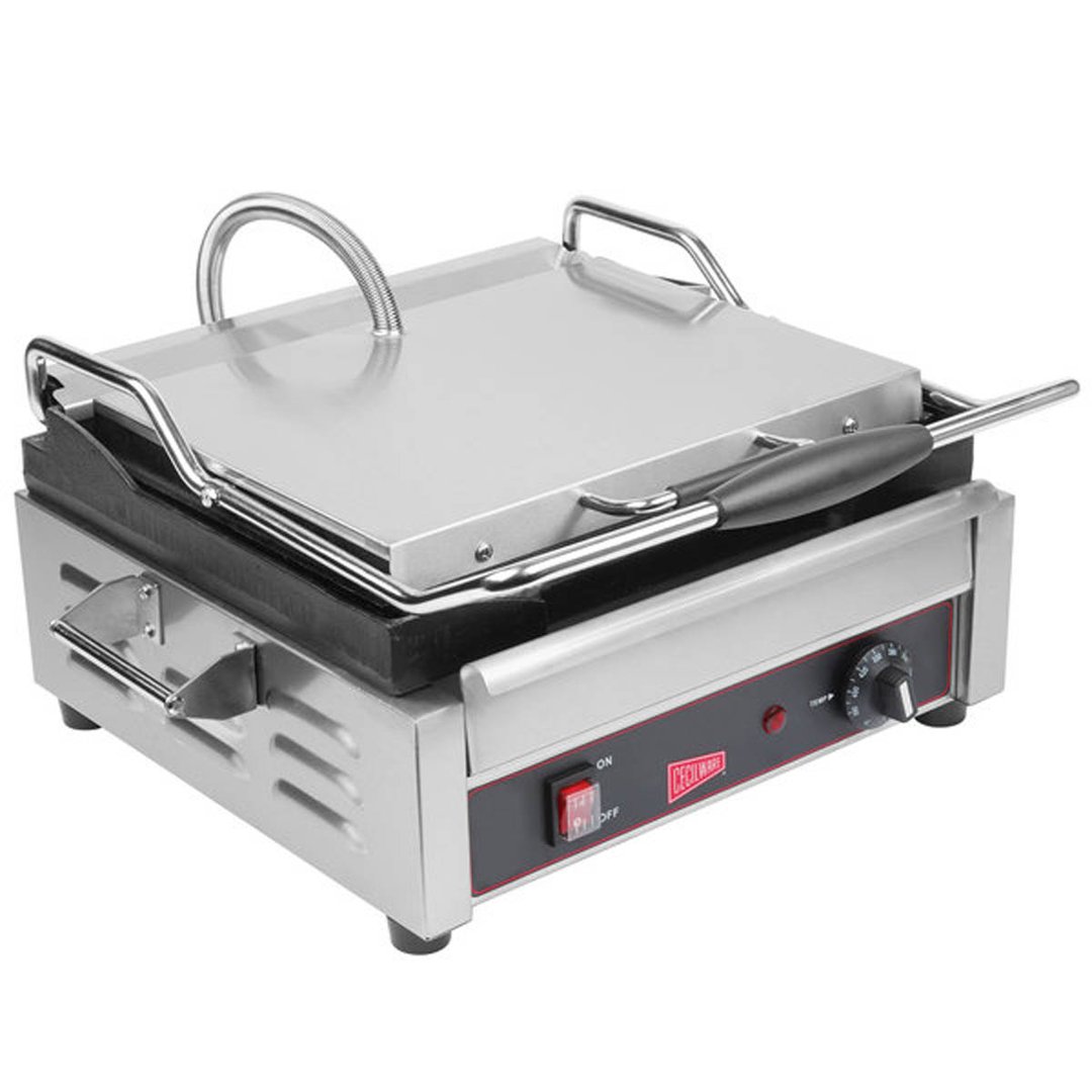 Cecilware® Pro SG1LG 20" Single Plus Cast Iron Sandwich Panini Grill w/ Grooved Plates,120V