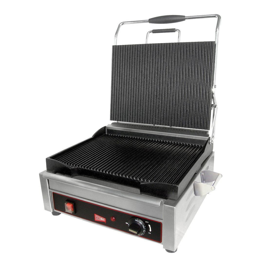 Cecilware® Pro SG1LG 20" Single Plus Cast Iron Sandwich Panini Grill w/ Grooved Plates,120V
