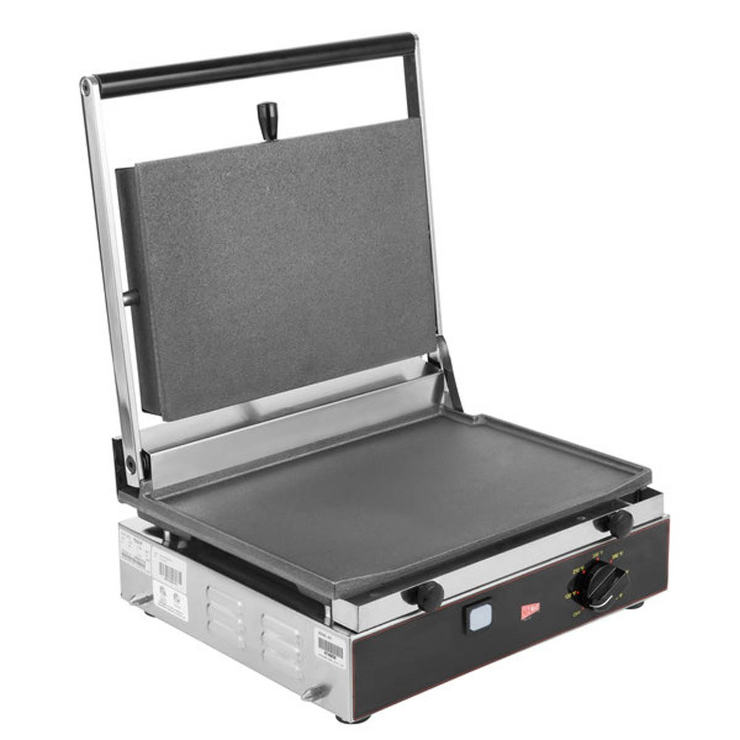 Cecilware® Pro TSG1F 15" Single Sandwich Panini Grill w/ Cast Iron Smooth Plates, 110V