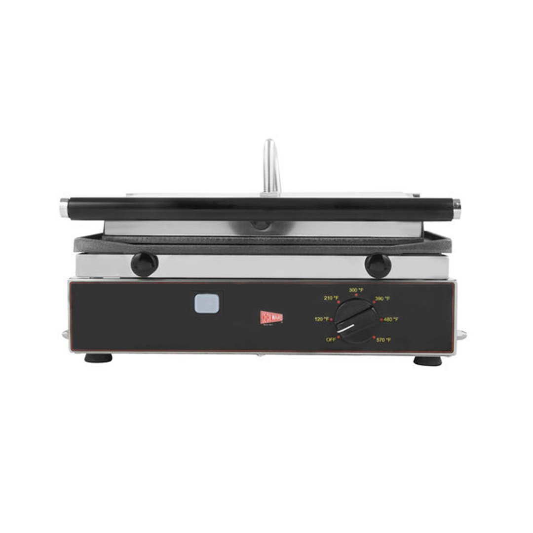 Cecilware® Pro TSG1F 15" Single Sandwich Panini Grill w/ Cast Iron Smooth Plates, 110V