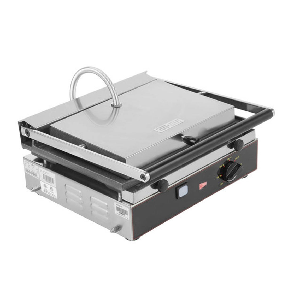 Cecilware® Pro TSG1F 15" Single Sandwich Panini Grill w/ Cast Iron Smooth Plates, 110V