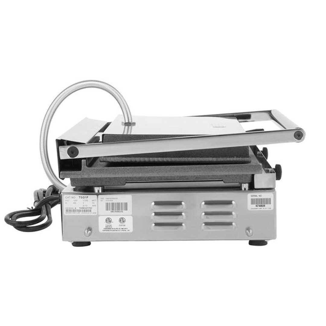 Cecilware® Pro TSG1F 15" Single Sandwich Panini Grill w/ Cast Iron Smooth Plates, 110V