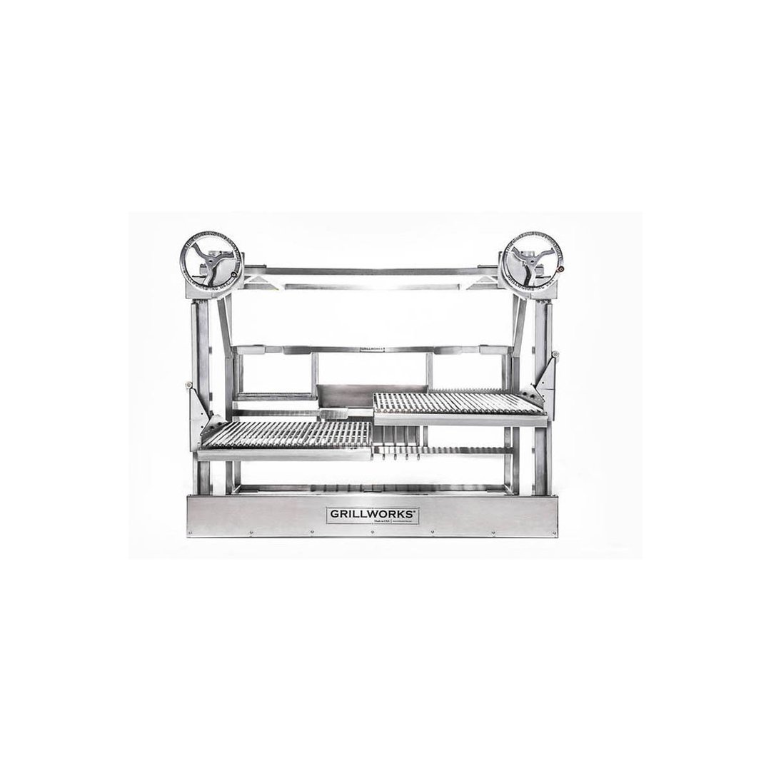 Grillworks EXO PRO 40 32" Built-In Wood Fired & Charcoal Parrilla Grill w/ (1) Adjustable Grill