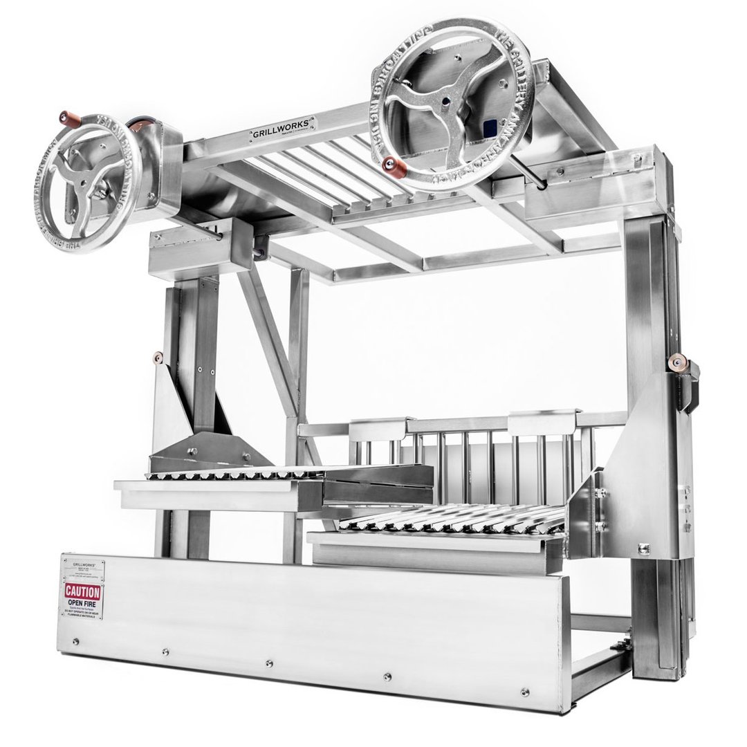 Grillworks EXO PRO 40 32" Built-In Wood Fired & Charcoal Parrilla Grill w/ (1) Adjustable Grill