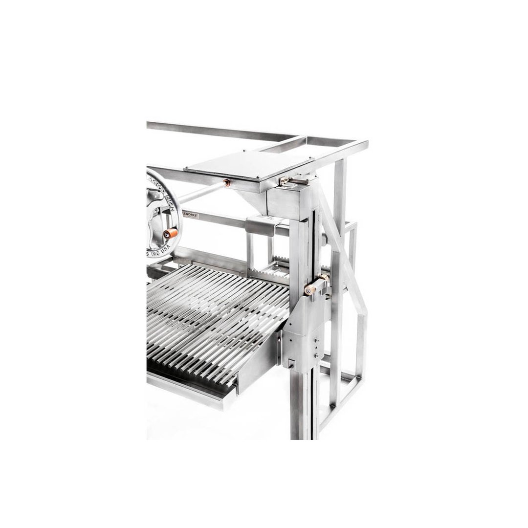 Grillworks EXO PRO 72 63" Built-In Wood Fired & Charcoal Parrilla Grill w/ (2) Adjustable Grills