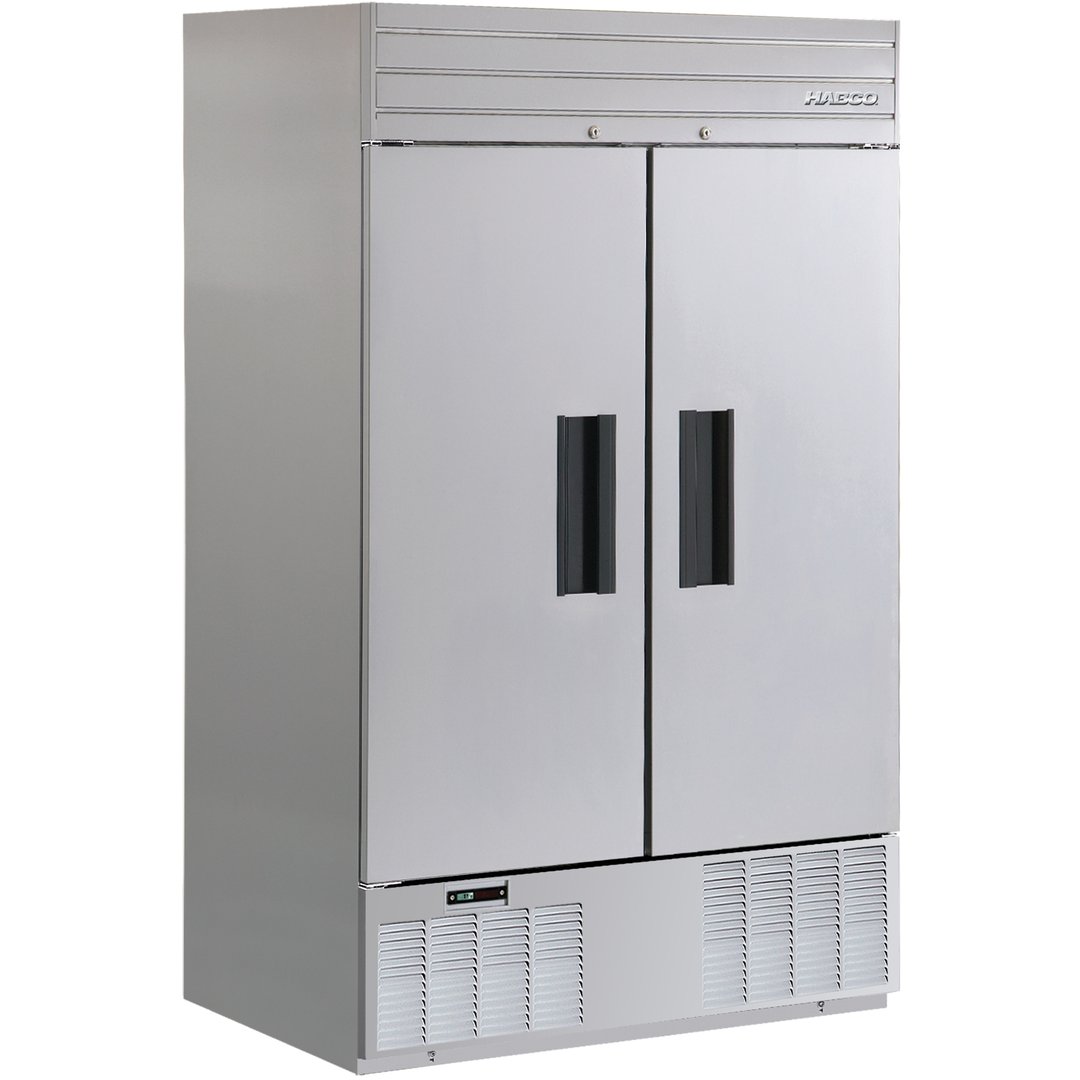 HABCO SE46HCSX 47.5" Two Section Reach-In Refrigerator w/ 2 Solid Doors, Bottom Mount, White Aluminum Interior, 46 cu. ft.