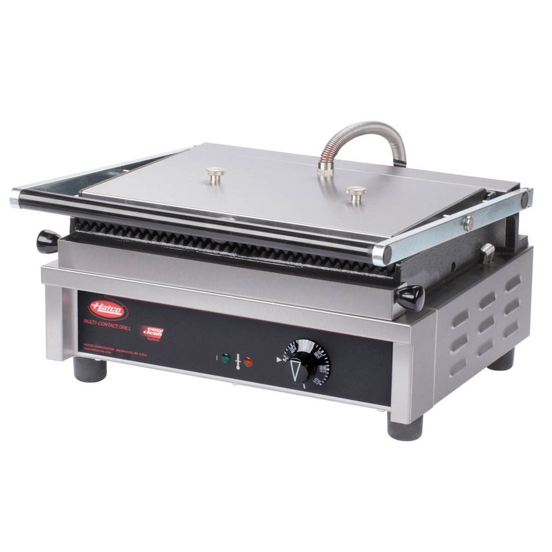 Hatco MCG10G Single Cast Iron Sandwich Panini Grill w/ Grooved Plates, 120V