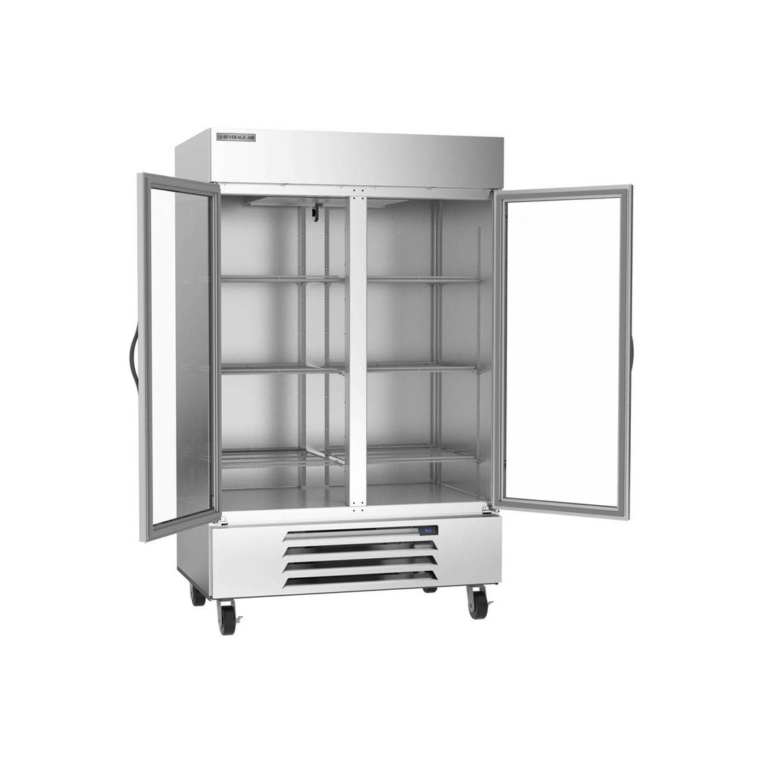 Beverage Air HBR49HC-1-G 52" Two Section Reach-In Refrigerator w/ 2 Glass Full Doors, Bottom Mount, 1/3 hp, 46 cu. ft.