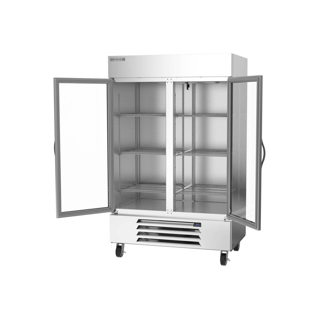 Beverage Air HBR49HC-1-G 52" Two Section Reach-In Refrigerator w/ 2 Glass Full Doors, Bottom Mount, 1/3 hp, 46 cu. ft.