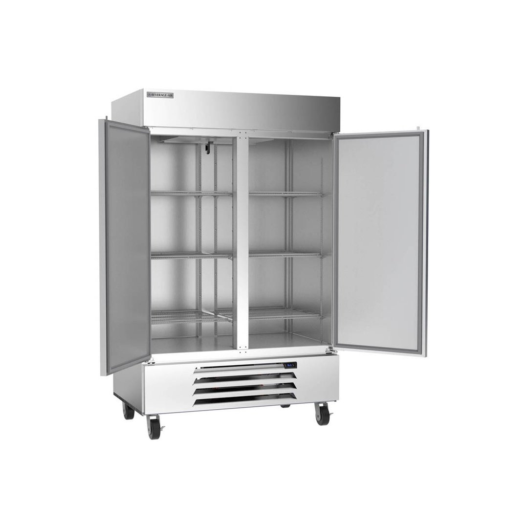 Beverage Air HBR49HC-1 52" Two Section Reach-In Refrigerator w/ 2 Solid Full Doors, Bottom Mount, 1/3 hp, 46 cu. ft.