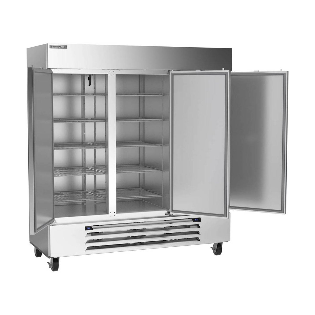 Beverage Air HBRF72HC-1-C 75" 3-Section Reach-In Refrigerator/Freezer Combo w/ 3 Solid Doors