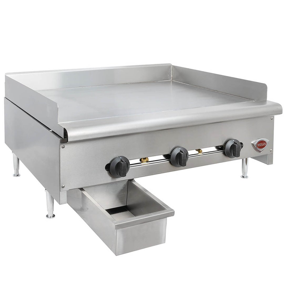 Wells HDG-3630G 36" Countertop Manual Gas Griddle, 3/4" Steel Plate, 90.000 BTU