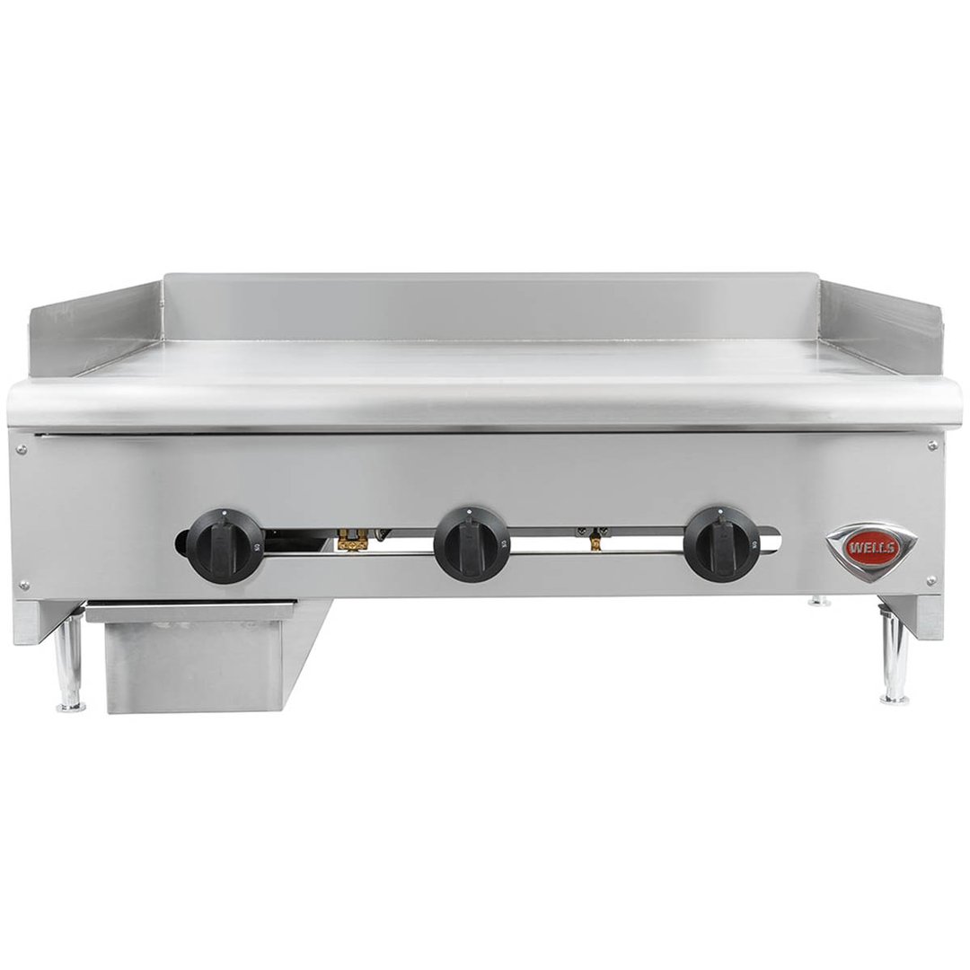 Wells HDG-3630G 36" Countertop Manual Gas Griddle, 3/4" Steel Plate, 90.000 BTU