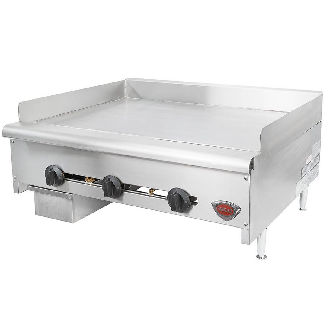 Wells HDG-3630G 36" Countertop Manual Gas Griddle, 3/4" Steel Plate, 90.000 BTU