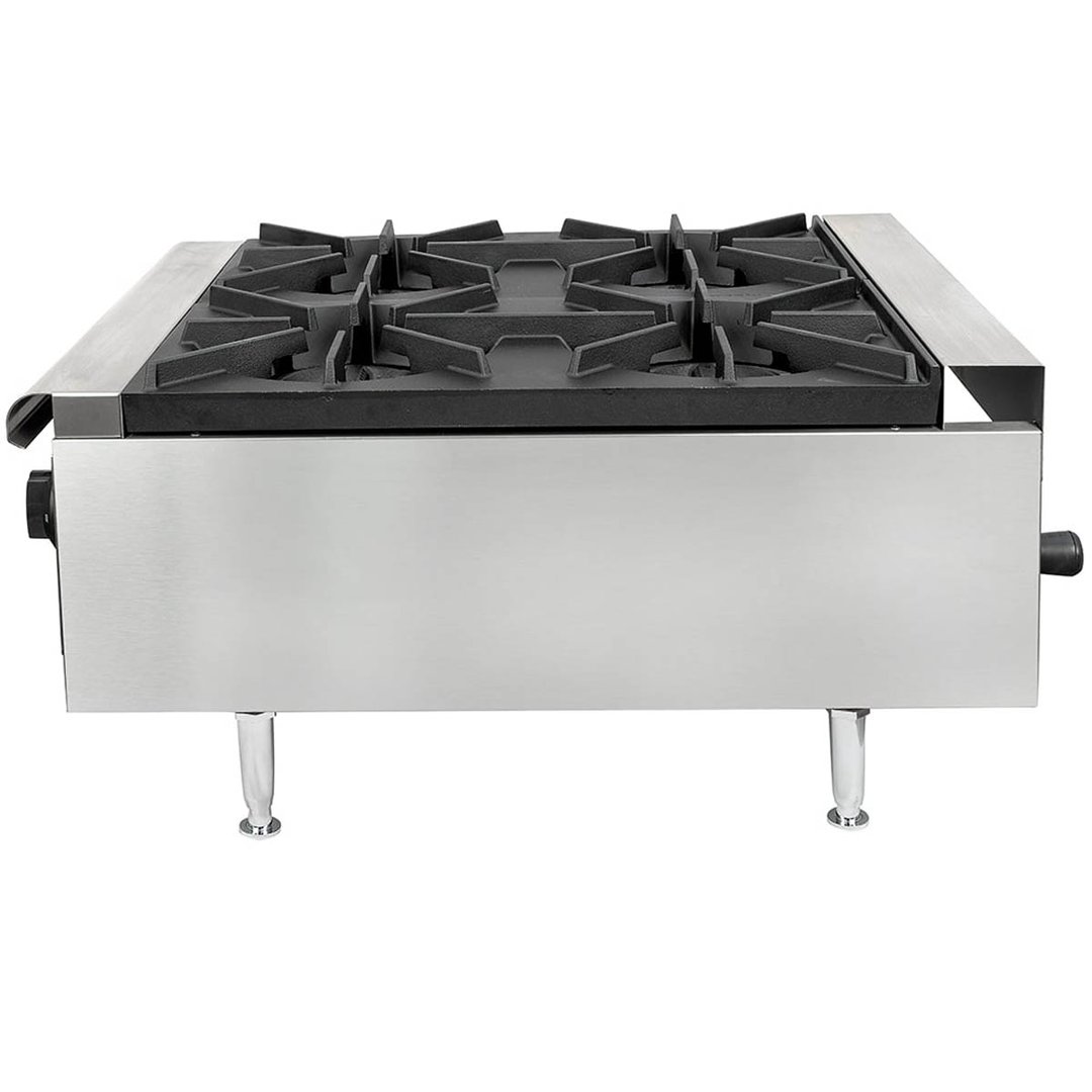 Wells HDHP-2430G 23" Countertop Gas Hotplate with (4) Burners, Manual Controls, 106.000 BTU
