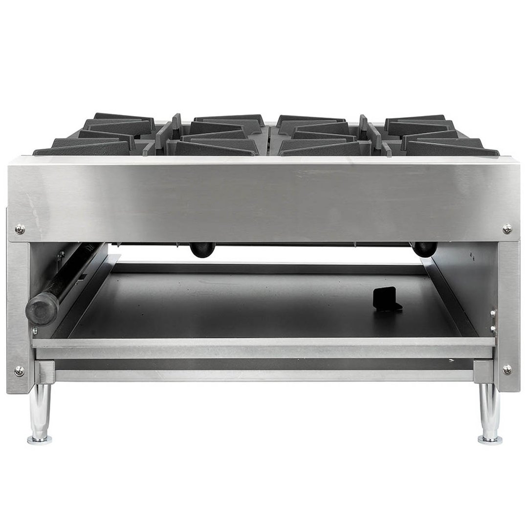 Wells HDHP-2430G 23" Countertop Gas Hotplate with (4) Burners, Manual Controls, 106.000 BTU