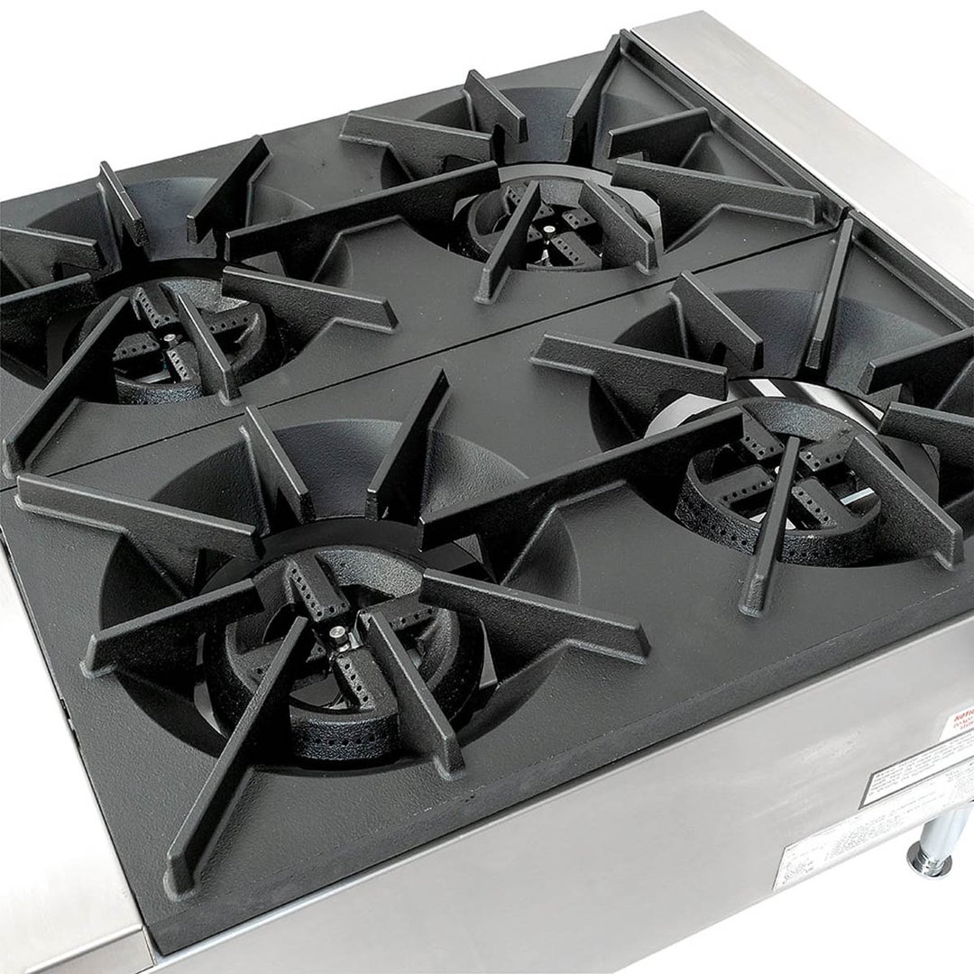 Wells HDHP-2430G 23" Countertop Gas Hotplate with (4) Burners, Manual Controls, 106.000 BTU