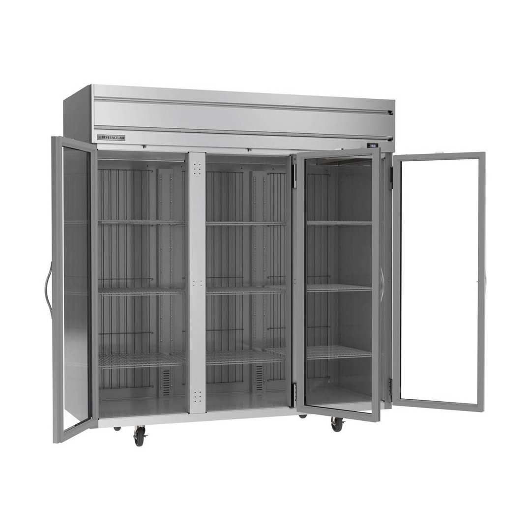 Beverage Air HF3HC-1G 78" Three Section Reach-In Freezer w/ 3 Glass Doors, Top Mount, 69 cu. ft.