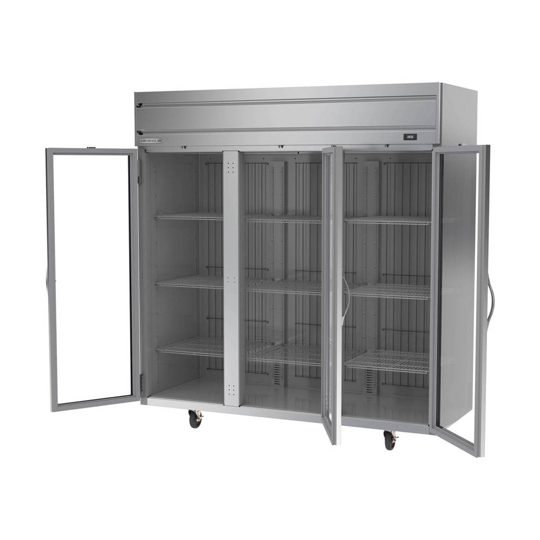 Beverage Air HF3HC-1G 78" Three Section Reach-In Freezer w/ 3 Glass Doors, Top Mount, 69 cu. ft.