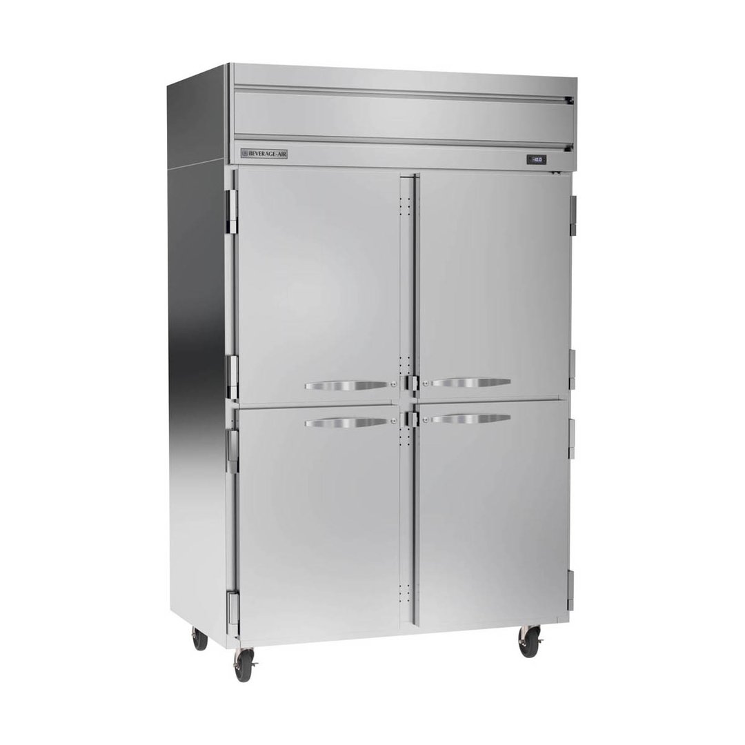 Beverage Air HFPS2HC-1HS 52" Two Section Reach-In Freezer w/ 4 Half Solid Doors, Stainless Steel, 45 cu. ft.