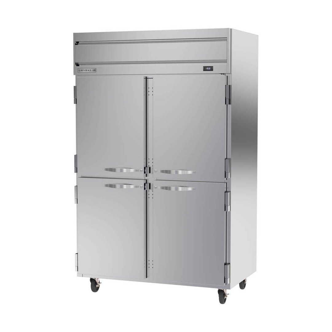 Beverage Air HFPS2HC-1HS 52" Two Section Reach-In Freezer w/ 4 Half Solid Doors, Stainless Steel, 45 cu. ft.