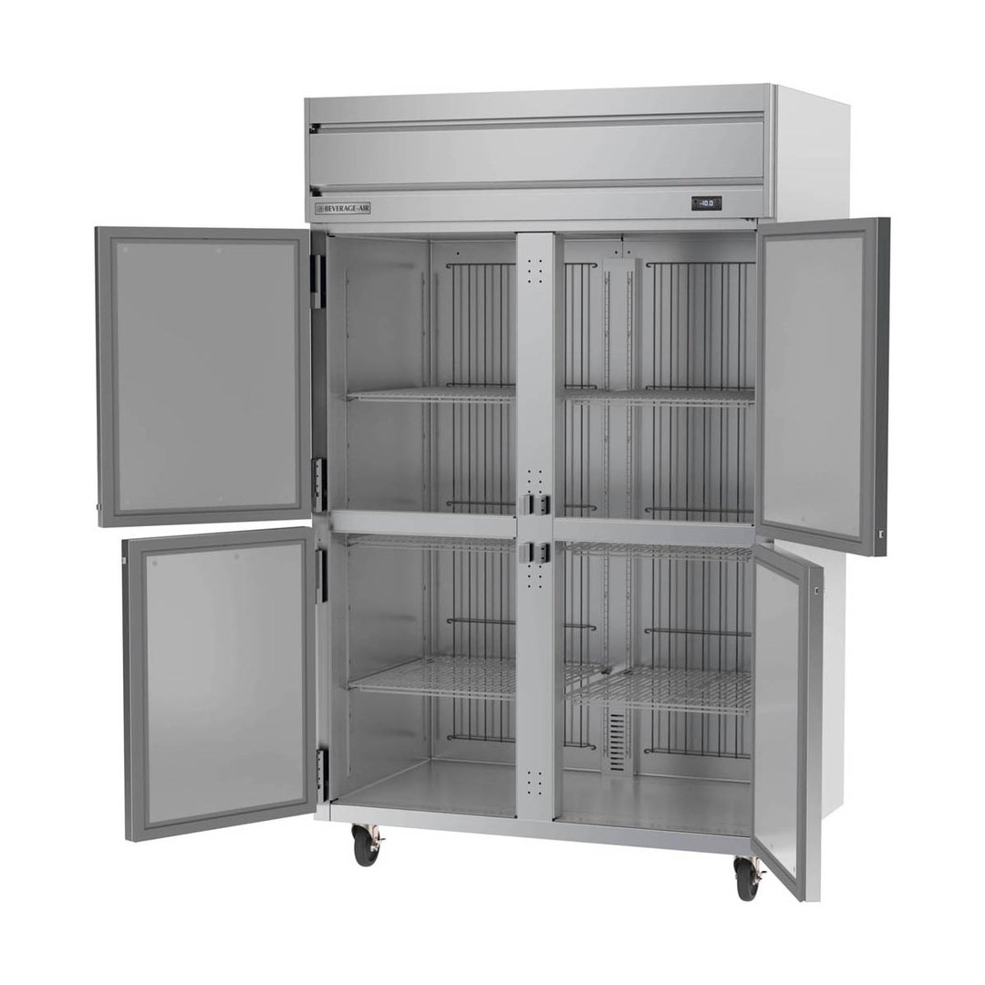Beverage Air HFPS2HC-1HS 52" Two Section Reach-In Freezer w/ 4 Half Solid Doors, Stainless Steel, 45 cu. ft.