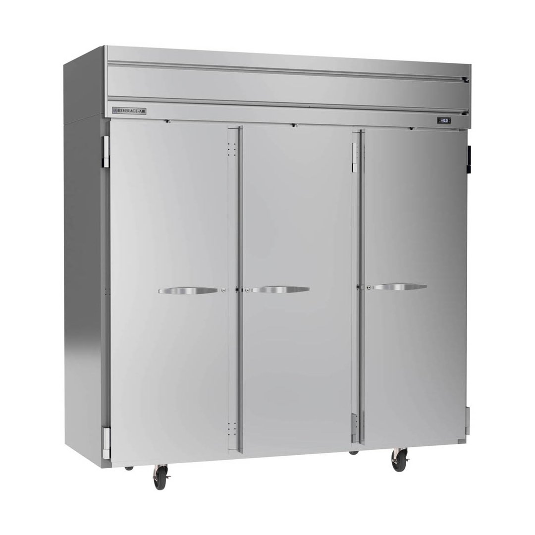 Beverage Air HFS3HC-1S 78" Three Section Reach-In Freezer w/ 3 Solid Doors, Top Mount, 69 cu. ft.