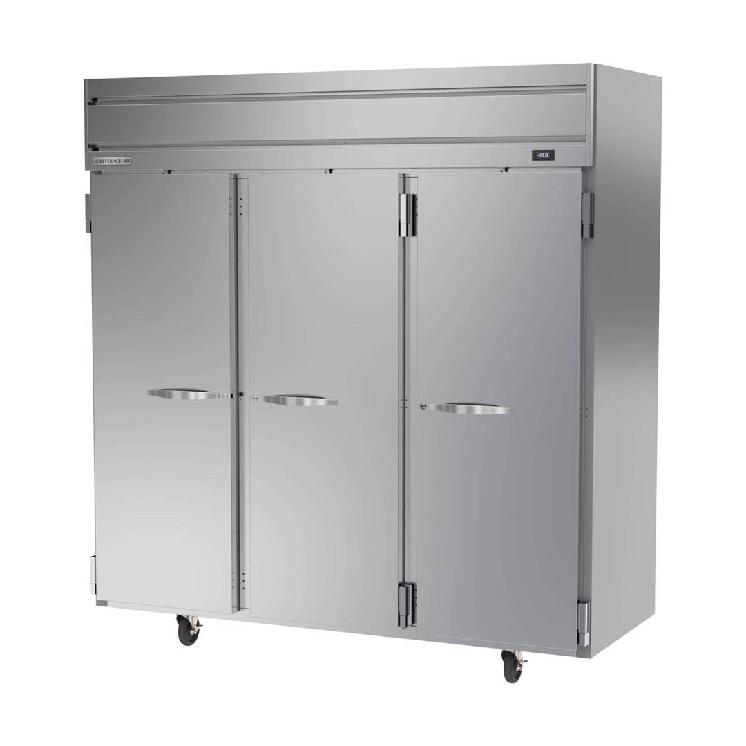 Beverage Air HFS3HC-1S 78" Three Section Reach-In Freezer w/ 3 Solid Doors, Top Mount, 69 cu. ft.