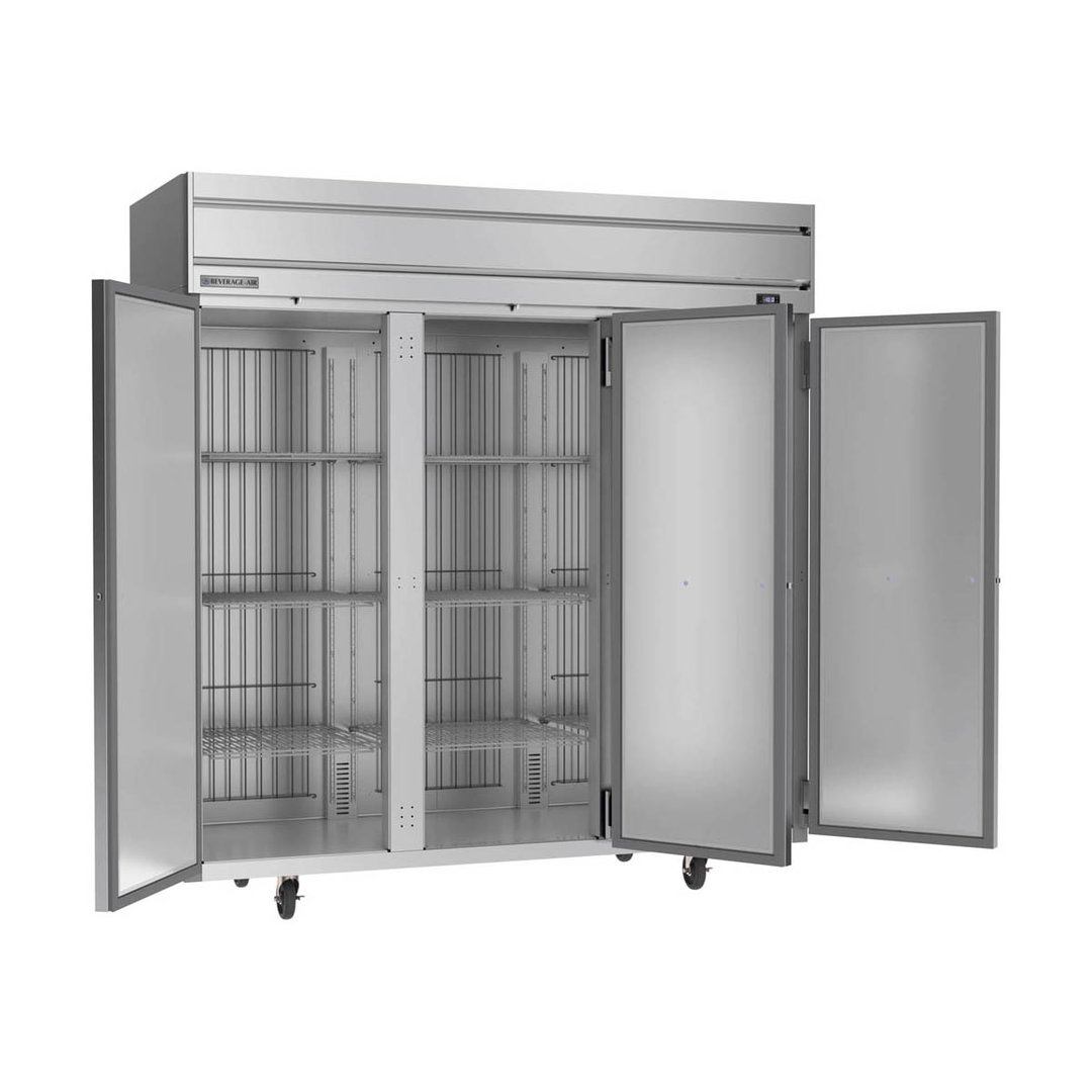 Beverage Air HFS3HC-1S 78" Three Section Reach-In Freezer w/ 3 Solid Doors, Top Mount, 69 cu. ft.