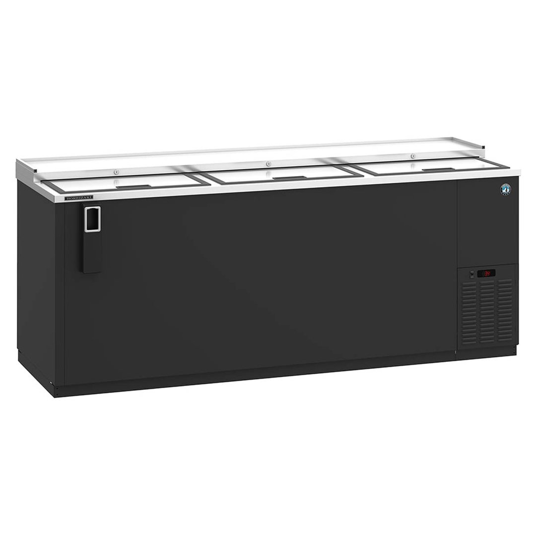 Hoshizaki CC80 80" Three Section Black Horizontal Bottle Cooler, 24.67 cu. ft.