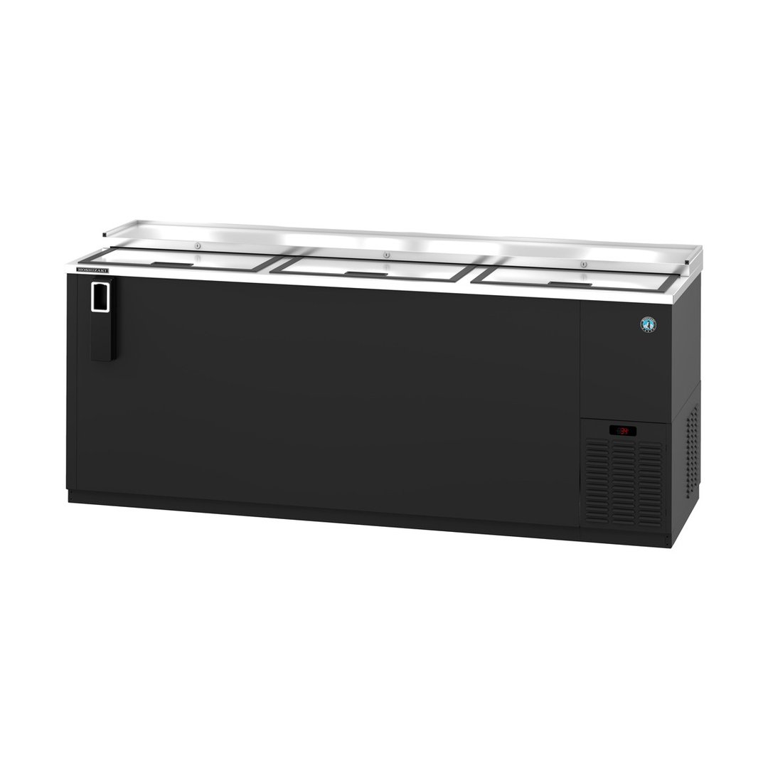 Hoshizaki CC80 80" Three Section Black Horizontal Bottle Cooler, 24.67 cu. ft.