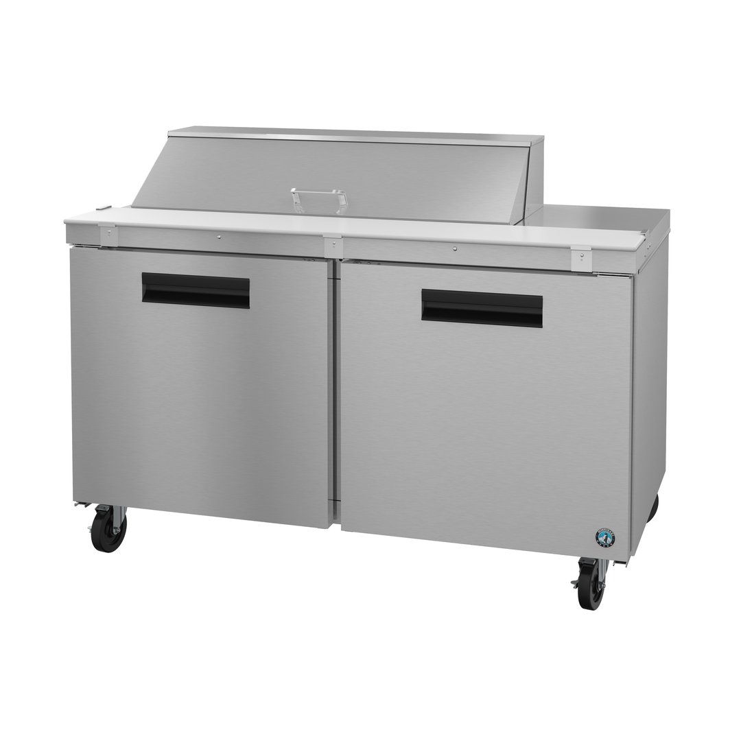 Hoshizaki SR60B-12 60" Two Section Sandwich / Salad Prep Table w/ 2 Doors, 12 Pans