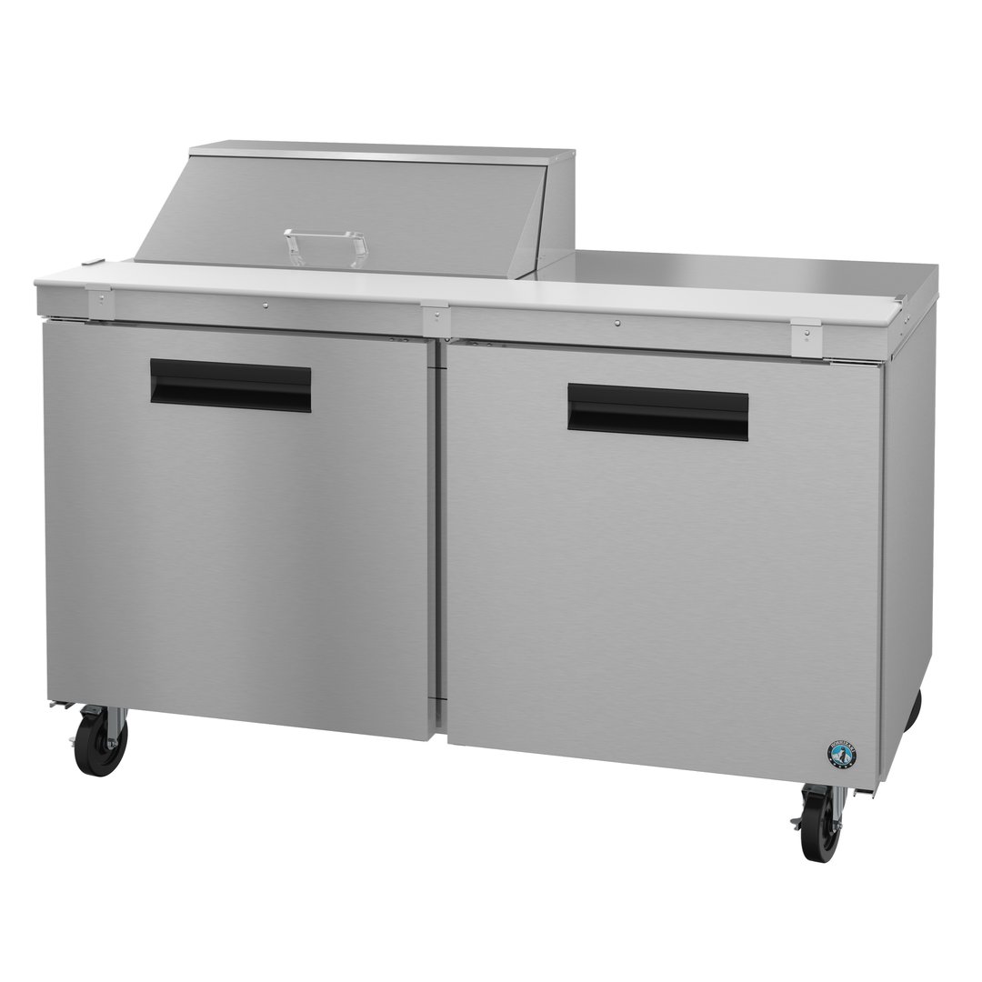 Hoshizaki SR60B-8 60" Two Section Sandwich / Salad Prep Table w/ 2 Doors, 8 Pans