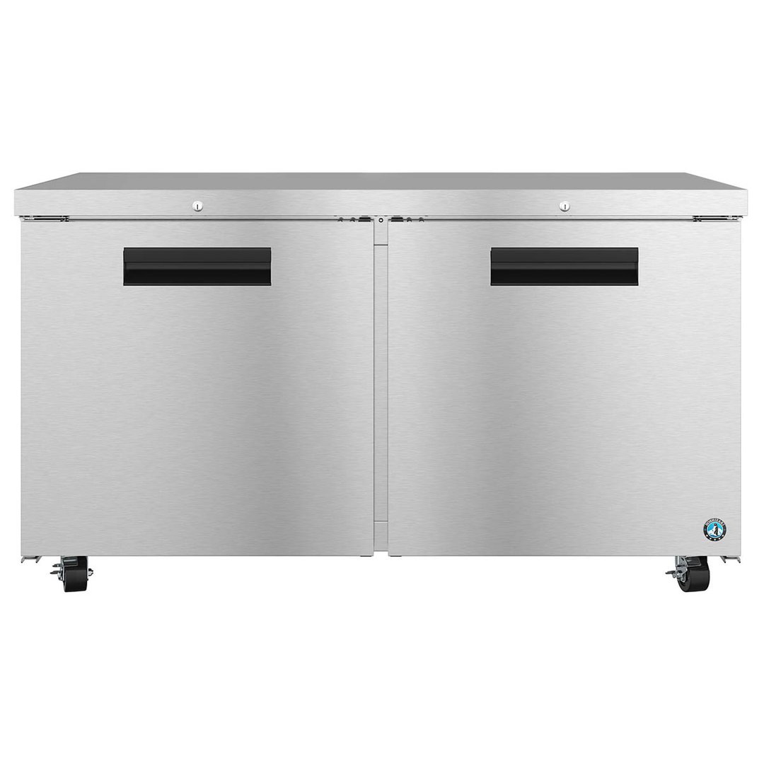 Hoshizaki UF60A-01 60" Two Section Undercounter Freezer w/ 2 Solid Doors, 2 Shelves, 17.55 cu. ft.