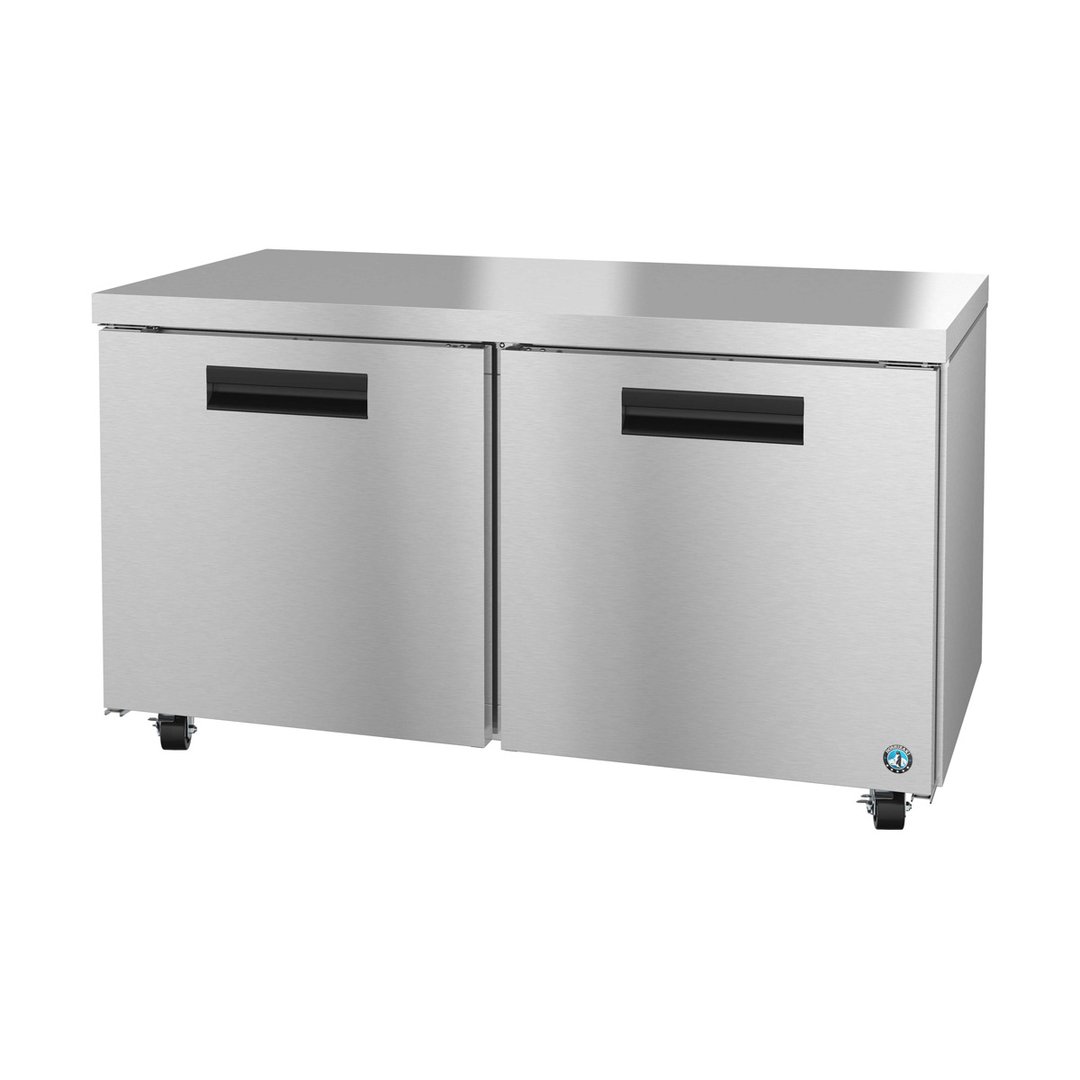 Hoshizaki UF60A-01 60" Two Section Undercounter Freezer w/ 2 Solid Doors, 2 Shelves, 17.55 cu. ft.