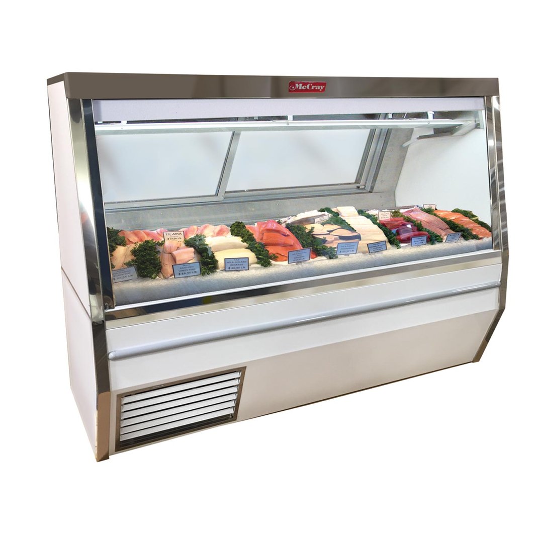 Howard-McCray R-CFS34N-8-LED 96" Remote Straight Glass Seafood  / Poultry Service Case, 2800 BTU - 60 cu. ft. - White
