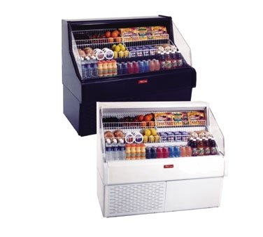 Howard-McCray R-OS30E-3C-B-LED 39'' Horizontal Curved Open Impulse Merchandiser in Black, Remote Refrigeration, 3 Shelves, w/ LED Lighting
