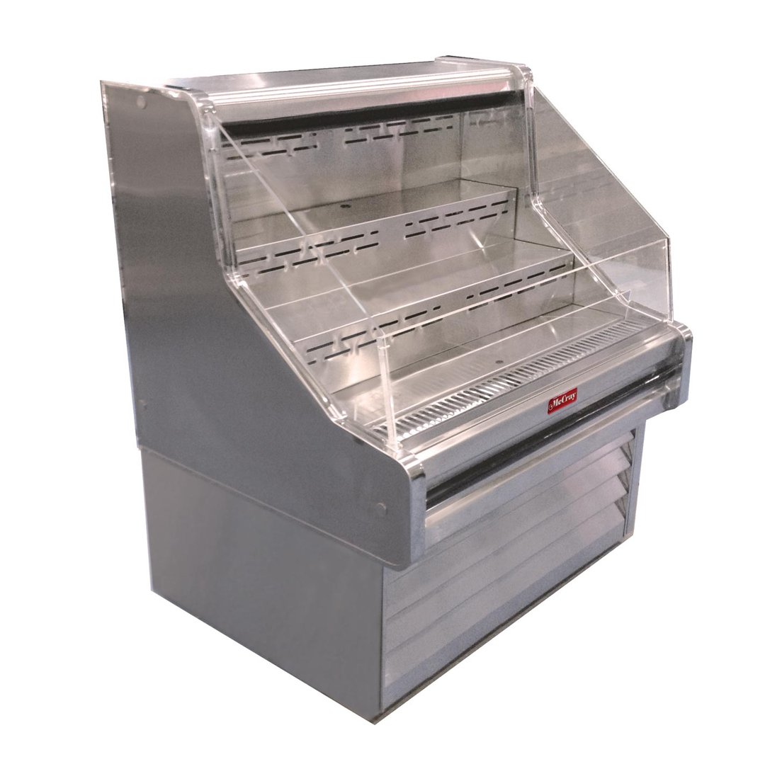 Howard-McCray R-OS35E-3-B-LED 39'' Horizontal Open Impluse Merchandiser in Black, Remote Refrigeration, 2 Shelves, w/ LED Lighting