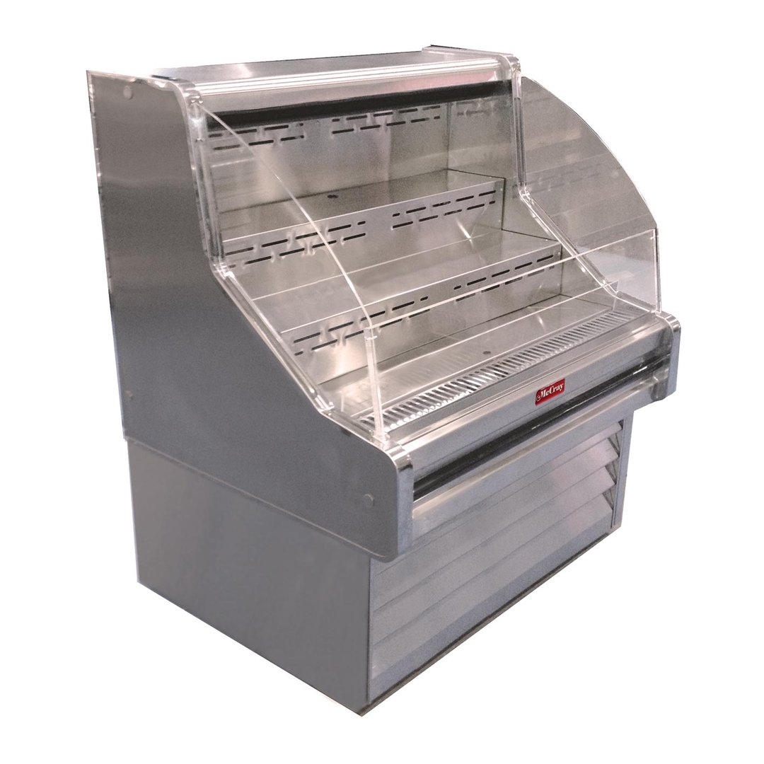 Howard-McCray R-OS35E-3C-B 39'' Horizontal Curved Open Impluse Merchandiser in Black, Remote Refrigeration, 2 Shelves