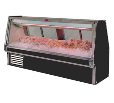Howard-McCray SC-CFS34E-4-BE-LED 52" Self-Contained Straight Glass Deli Seafood / Poultry Display Case, 1/4 hp - 2 pans, 30 cu. ft. - Black