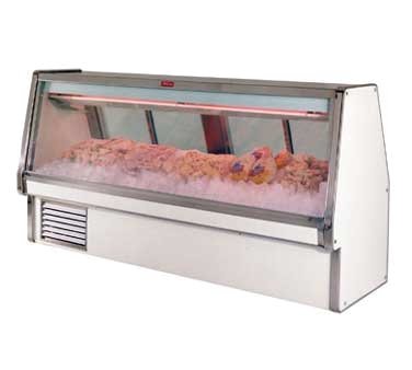 Howard-McCray SC-CFS34E-6-S-LED 76" Self-Contained Straight Glass Deli Seafood / Poultry Display Case, 1/4 hp - 3 pans, 45 cu. ft. - Stainless Steel