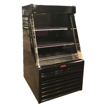 Howard-McCray SC-OD35E-33L-B-LED 33.75'' Vertical Dairy Open Merchandiser in Black, Self-Contained, 4 Shelves, Low Profile, w/ LED Lighting