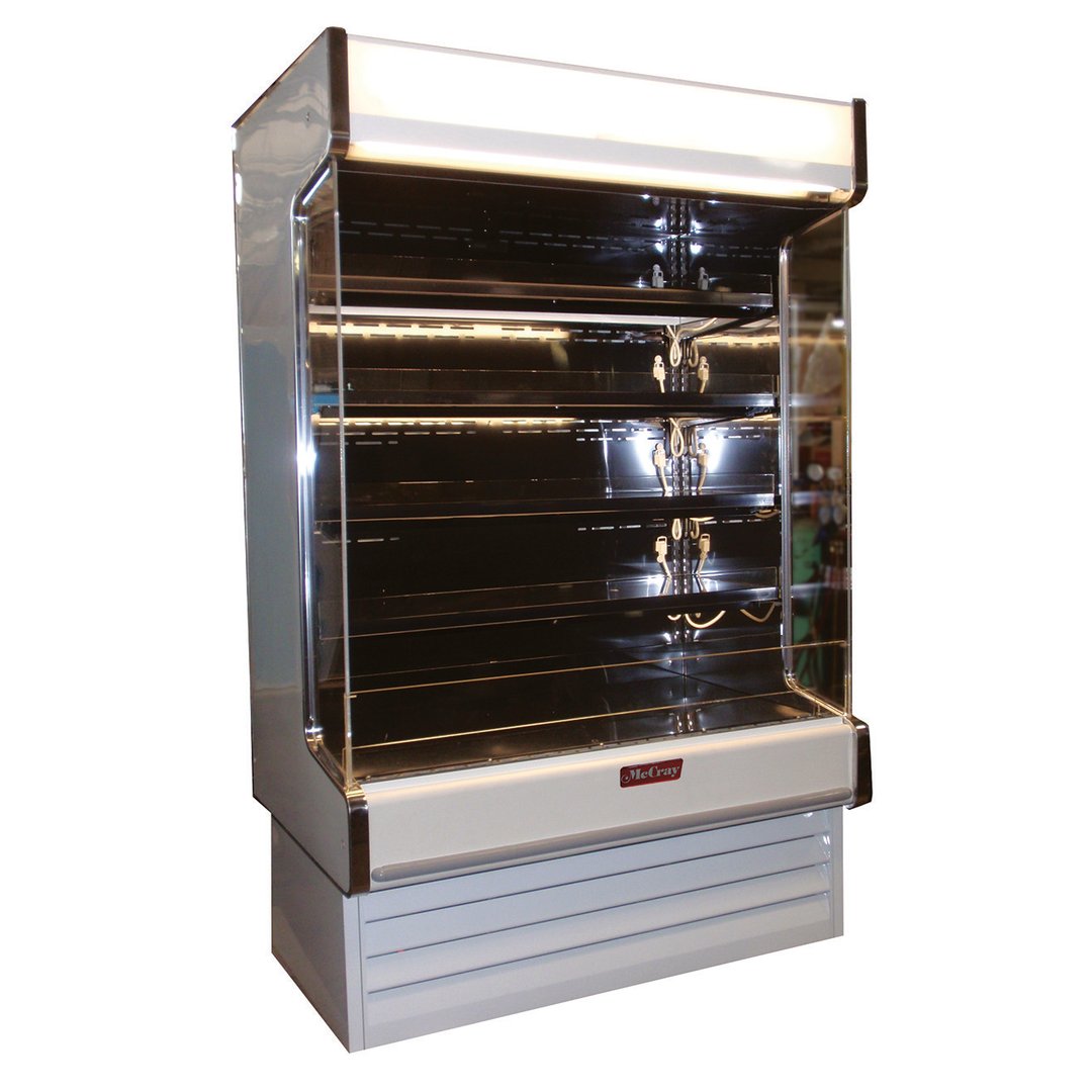 Howard-McCray SC-OD35E-5-B-LED-LC 63'' Vertical Dairy Open Air Merchandiser in Black, Self-Contained, 4 Shelves, w/ LED Lighting