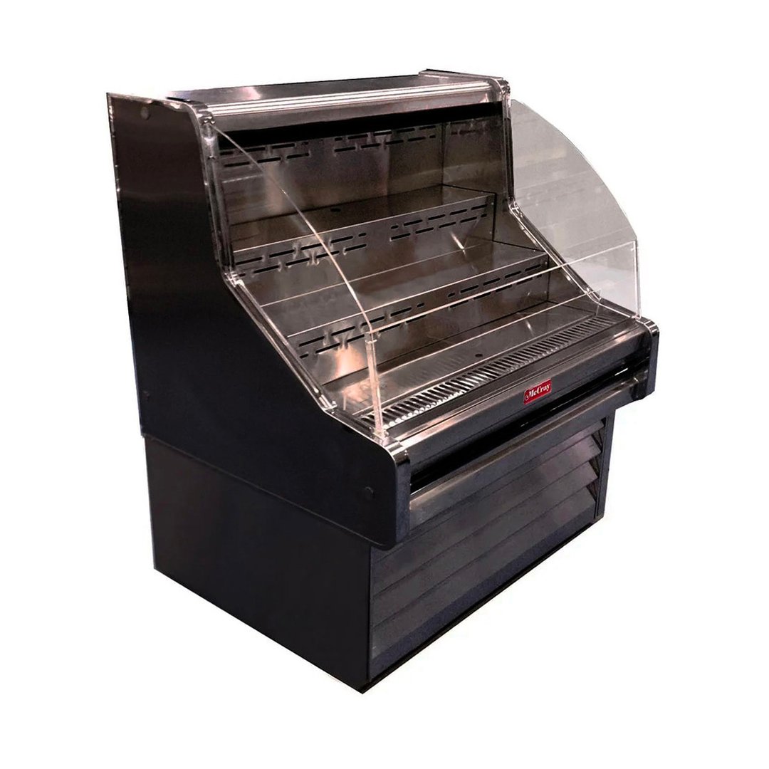 Howard-McCray SC-OS35E-3-B-LED 39" Horizontal Impluse Open Merchandiser in Black, Self-Contained, 2 Shelves, Low Profile, w/ LED Lighting