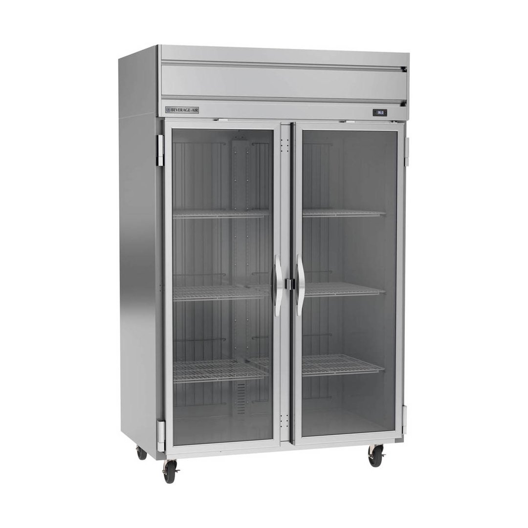 Beverage Air HR2HC-1G 52" Two Section Reach-In Refrigerator w/ 2 Glass Full Doors, Top Mounted, 1/3 hp, 47 cu. ft.