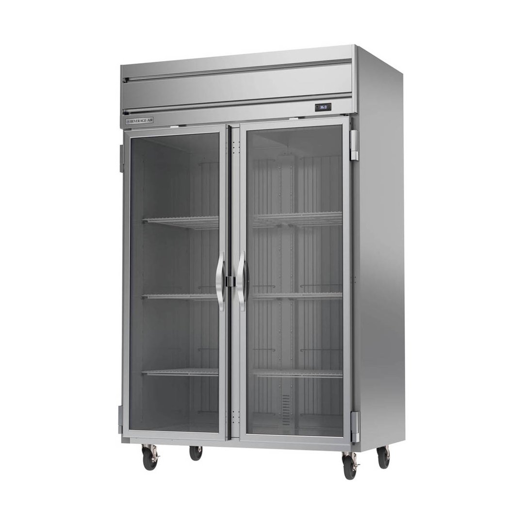 Beverage Air HR2HC-1G 52" Two Section Reach-In Refrigerator w/ 2 Glass Full Doors, Top Mounted, 1/3 hp, 47 cu. ft.