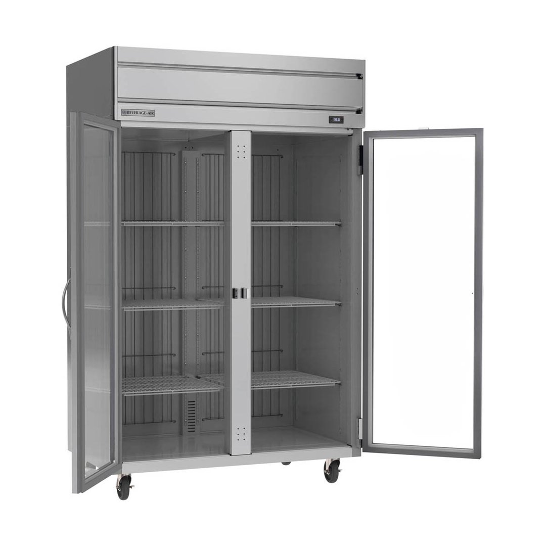 Beverage Air HR2HC-1G 52" Two Section Reach-In Refrigerator w/ 2 Glass Full Doors, Top Mounted, 1/3 hp, 47 cu. ft.
